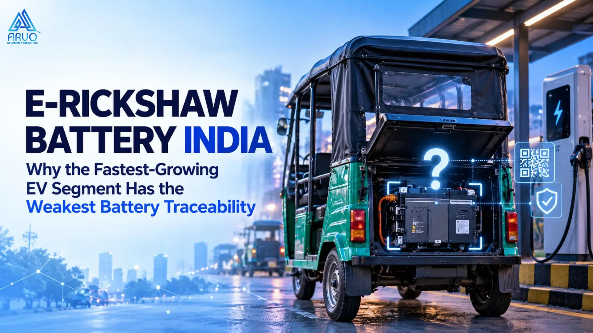 Stat infographic 4.5 lakh registrations, 4.75 lakh unregistered, 30 to 40% of vehicle cost, $3.45 billion by 2032