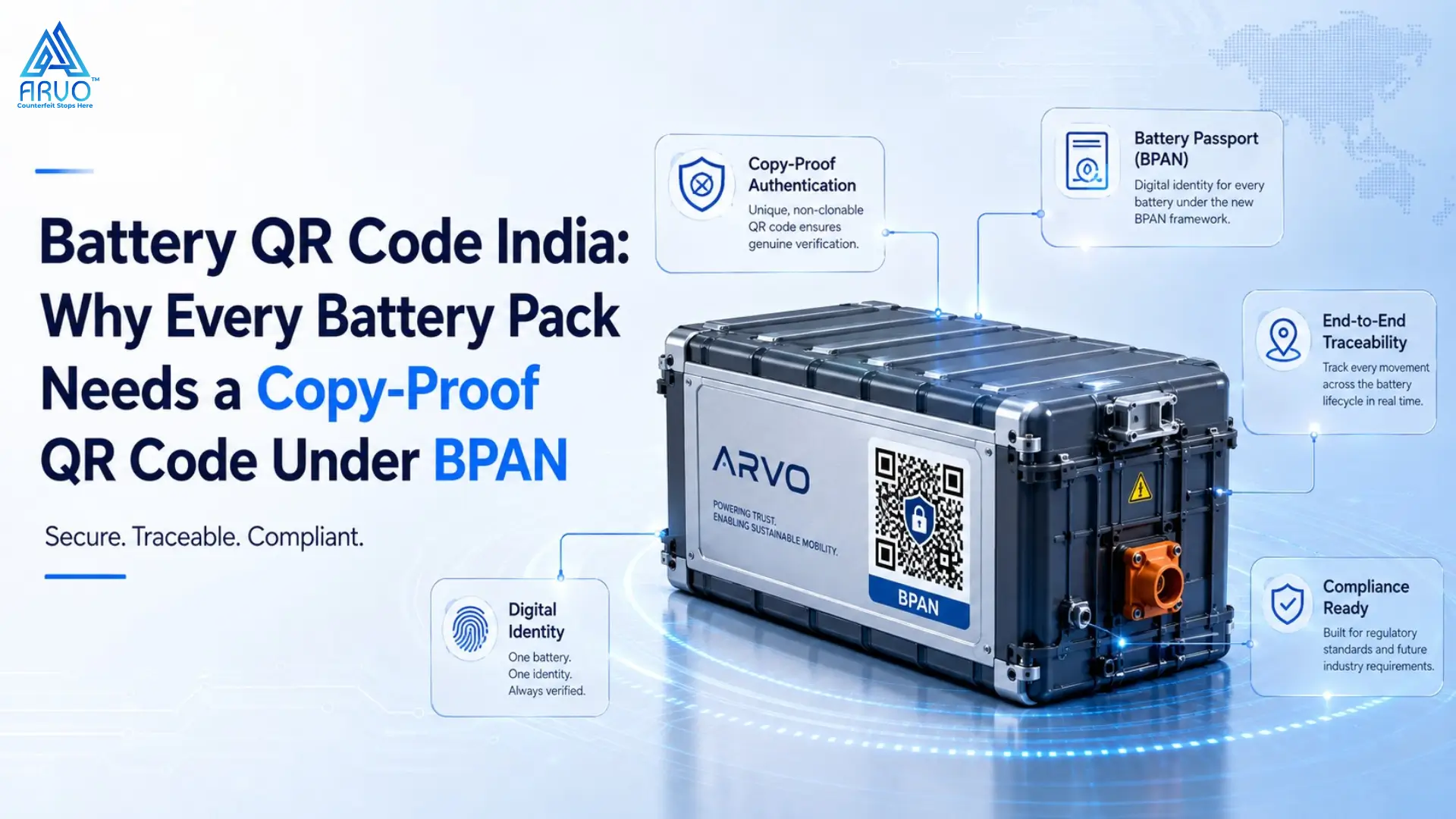 Standard QR code being photographed and duplicated demonstrating zero security for batteries