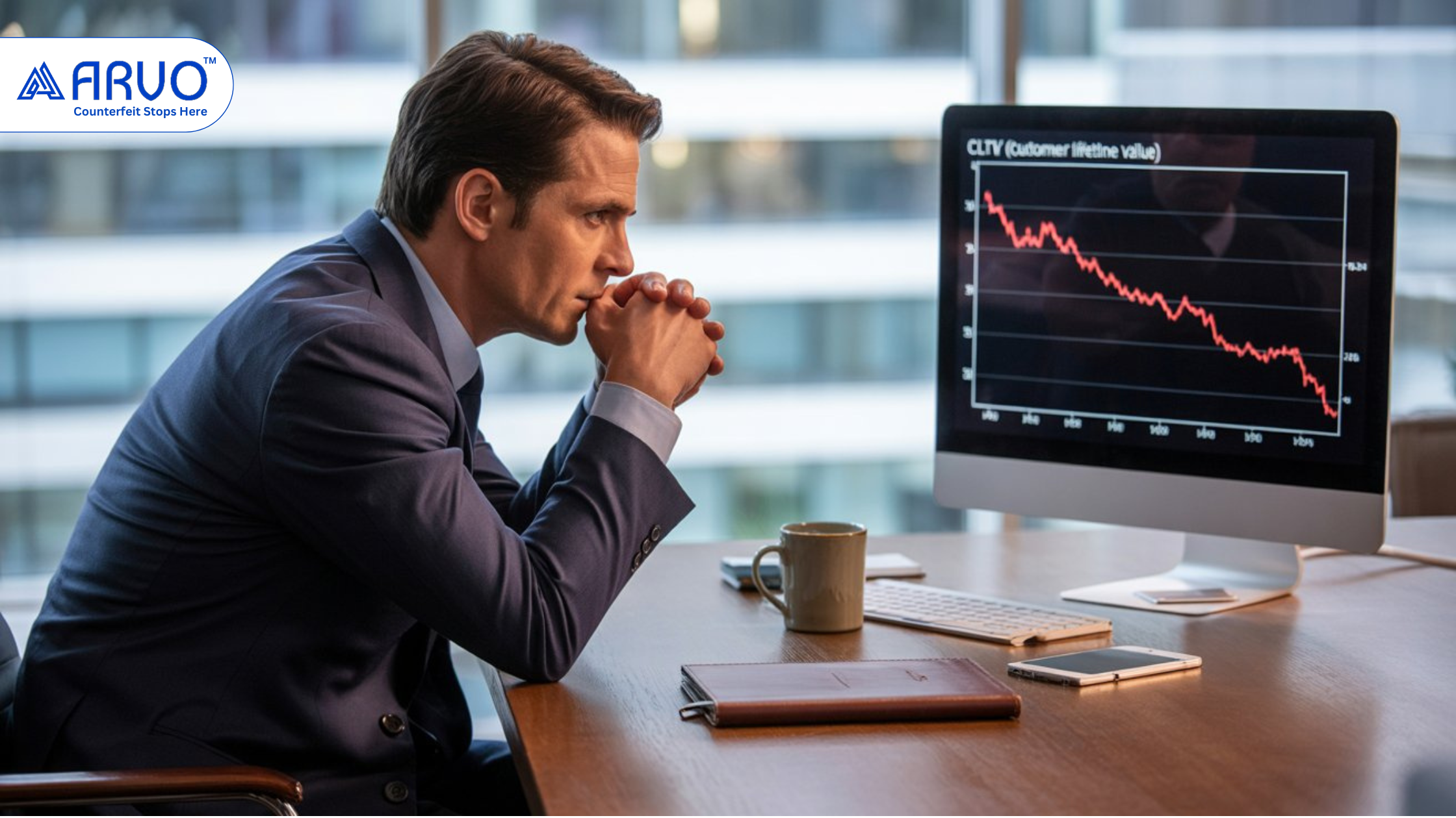 Disappointed customer holding a counterfeit product – a costly hit to customer lifetime value.” - ARVO Disappointed customer holding a counterfeit product – a costly hit to customer lifetime value.