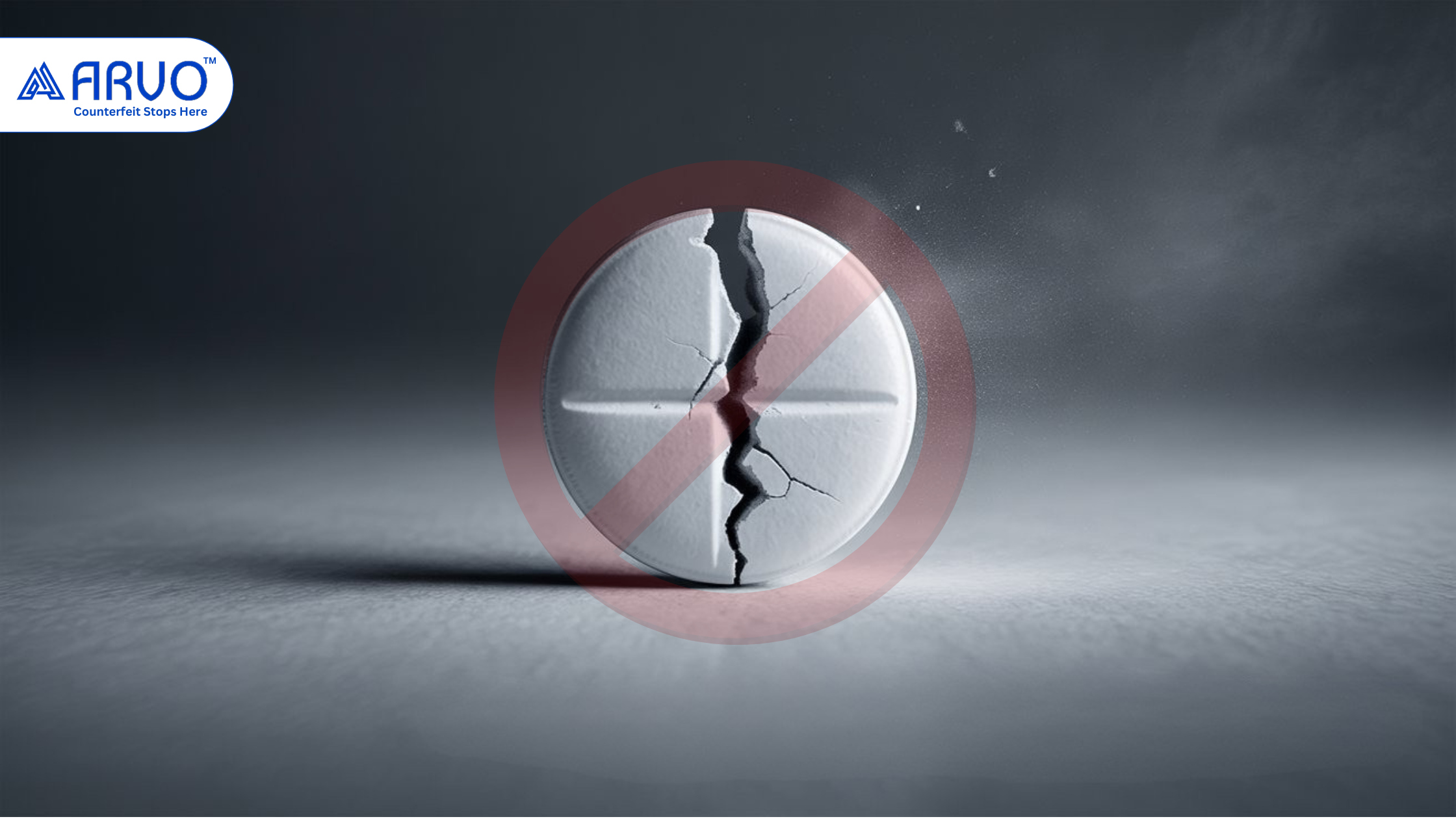 Close-up of cracked pill leaking dark liquid symbolizing counterfeit drugs risk